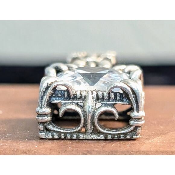 Vtg Designer Silpada "Uptown" CZ Sterling Silver Fleur de Lis Enhancer Pendant - Picture 6 of 8